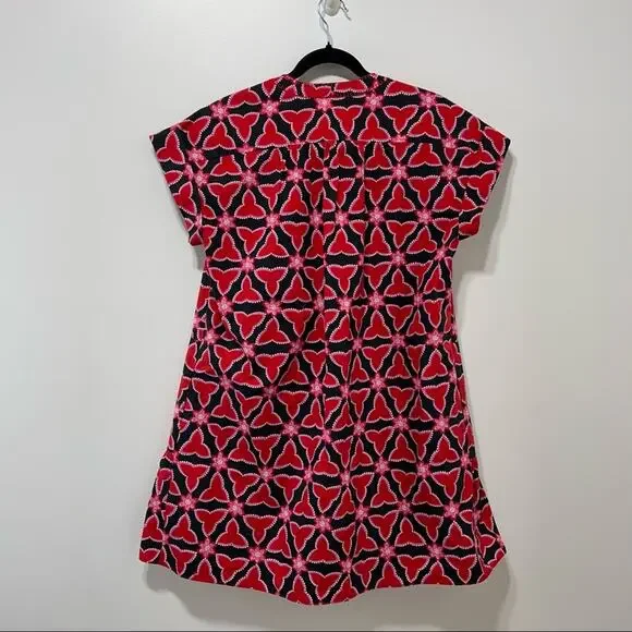 Saloni Abstracts Floral Print Ashley-B Shift Dress in Chilli Pawpaw Size 4 NWT